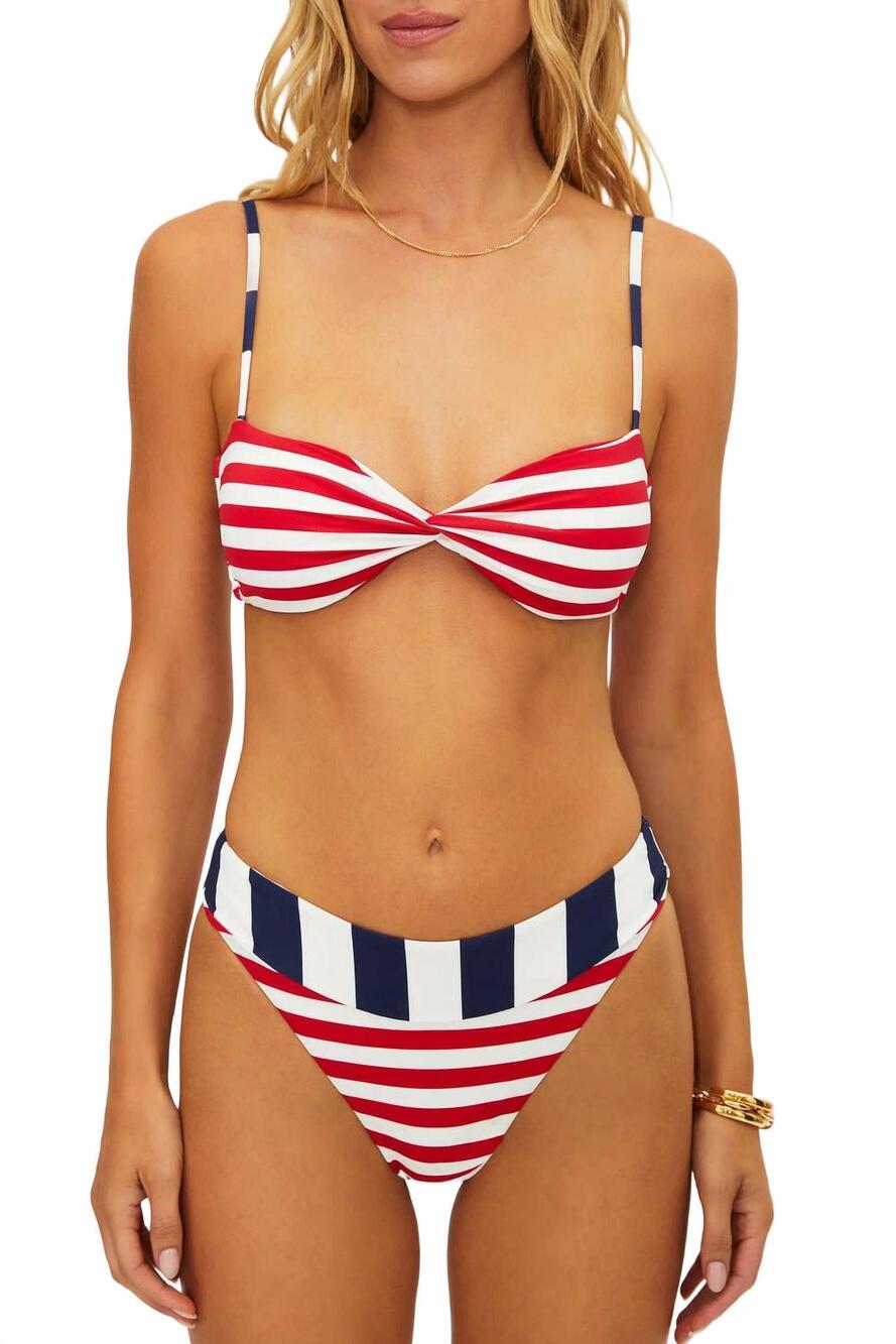 NEW BEACH RIOT women's juno top in stripe red